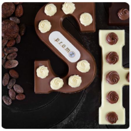 Afbeelding voor categorie Chocoladeletters met logo